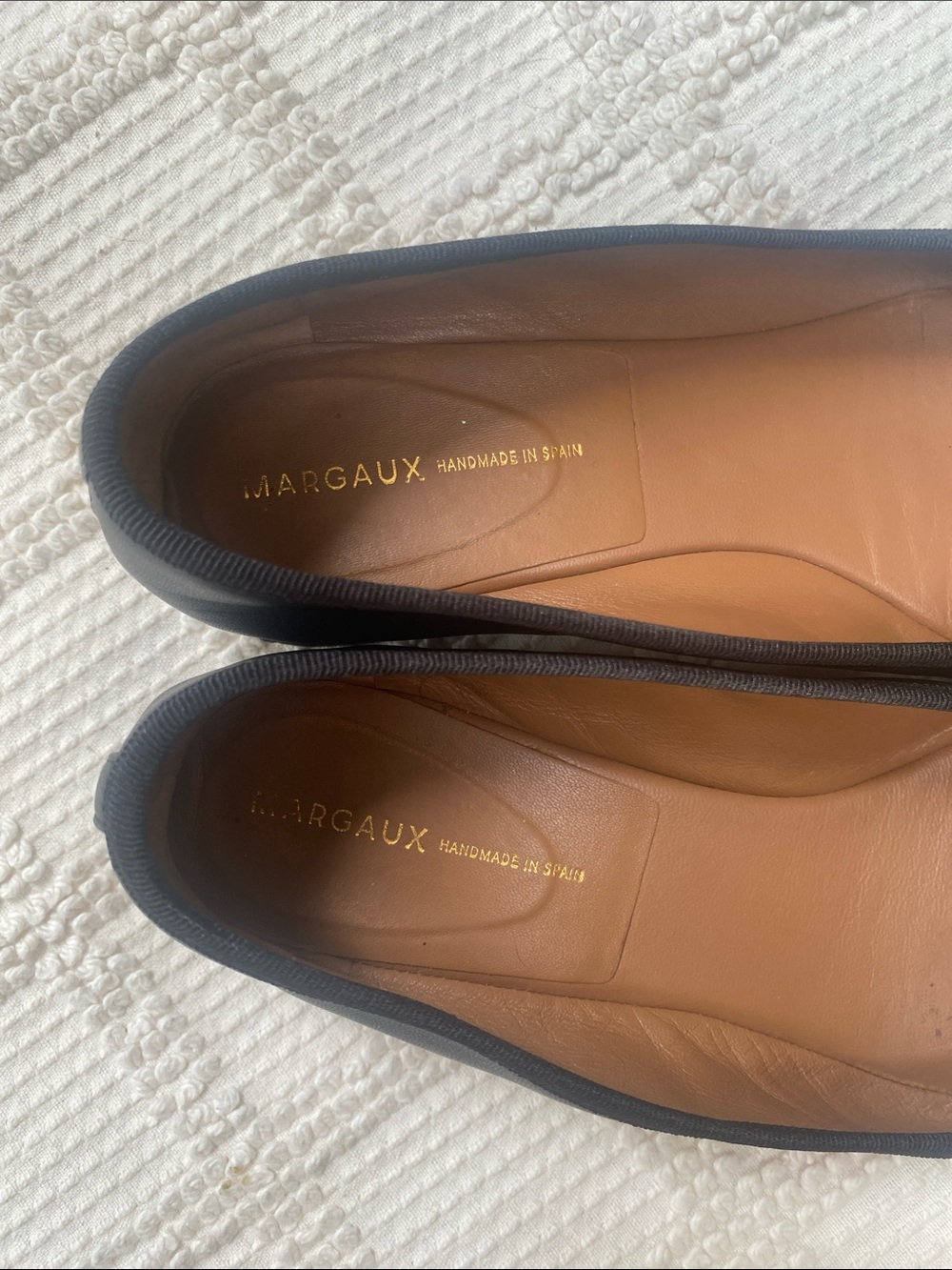 Margaux Ada square toe black leather nappa ballet heels size 39 - Picture 7 of 10